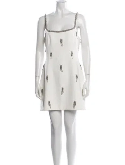 Pre-owned Simkhai Graphic Print Mini Dress In White