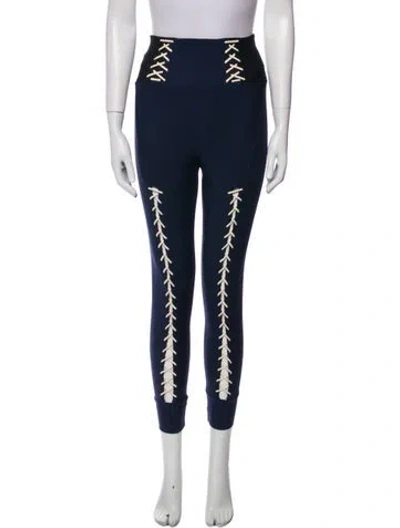 Pre-owned Simkhai Graphic Print Skinny Leg Pants In Blue