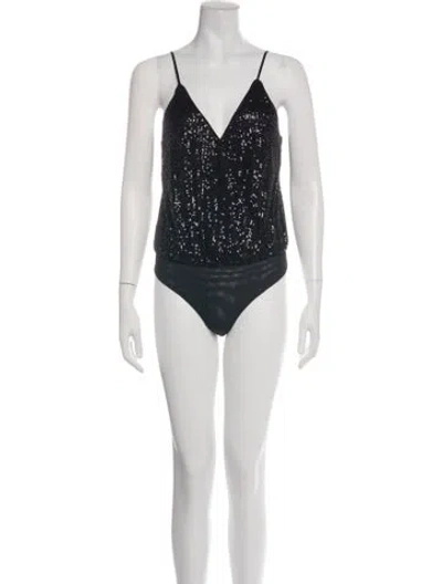 Pre-owned Simkhai Graphic Print V-neck Bodysuit In Multicolor