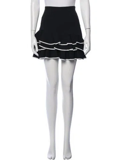 Pre-owned Simkhai Grosgrain Trim Mini Skirt In Black/white