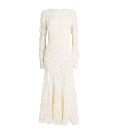 Simkhai Guipure Lace Fiona Midi Dress In Neutral