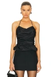 Simkhai Hailee Draped Halter Top In Black