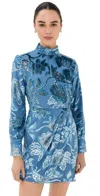 Simkhai Halen Draped Mock Neck Mini Dress In Celestial In Celestial