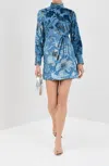Simkhai Halen Draped Mock Neck Mini Dress In Celestial In Multi