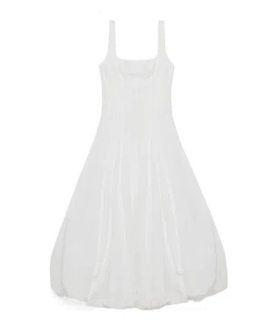 Simkhai Hally Bubble Cotton-blend Midi Dress In White