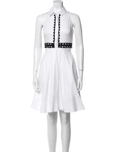 Pre-owned Simkhai Halterneck Knee-length Dress In White