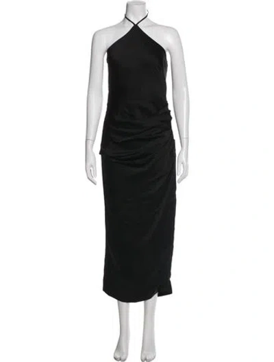 Pre-owned Simkhai Halterneck Long Dress In Black