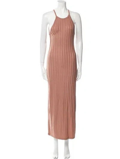Pre-owned Simkhai Halterneck Long Dress In Brown
