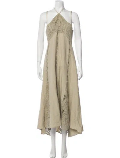 Pre-owned Simkhai Halterneck Long Dress In Gray