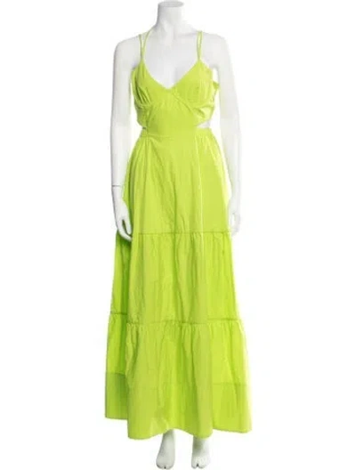 Pre-owned Simkhai Halterneck Long Dress In Green