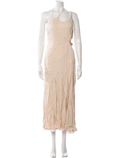 Pre-owned Simkhai Halterneck Long Dress In Neutral