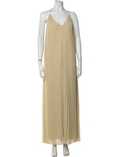 Pre-owned Simkhai Halterneck Long Dress In Neutrals
