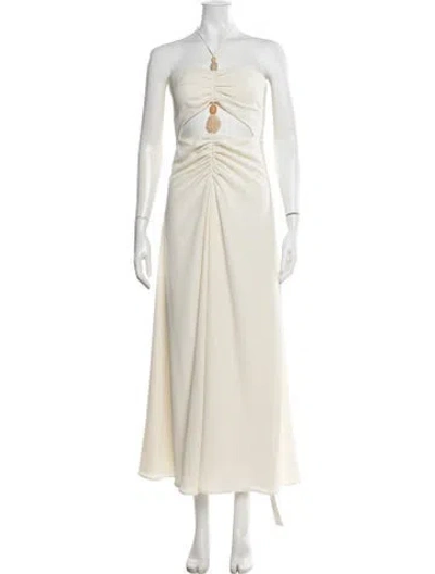 Pre-owned Simkhai Halterneck Long Dress In Neutrals
