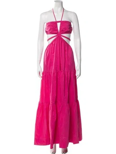 Pre-owned Simkhai Halterneck Long Dress In Pink