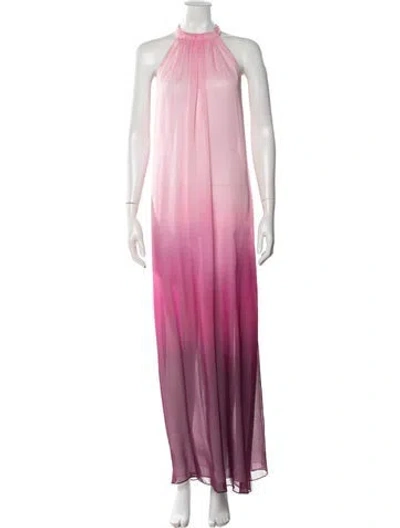 Pre-owned Simkhai Halterneck Long Dress In Pink