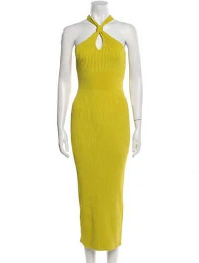 Pre-owned Simkhai Halterneck Long Dress In Yellow