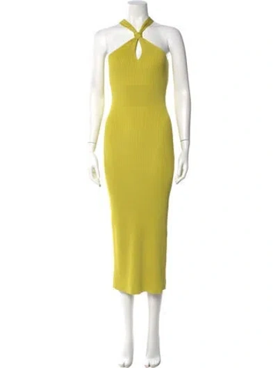 Pre-owned Simkhai Halterneck Long Dress In Yellow