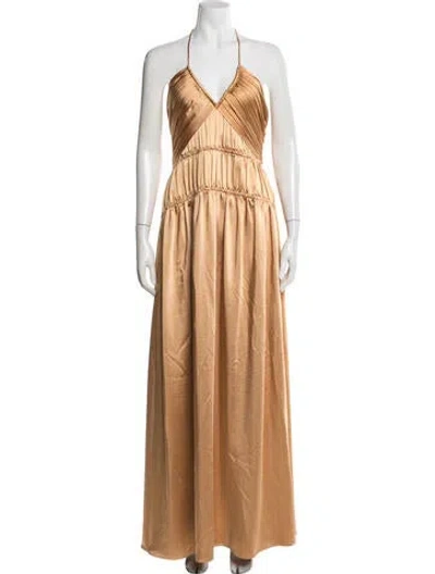 Pre-owned Simkhai Halterneck Long Dress In Yellow