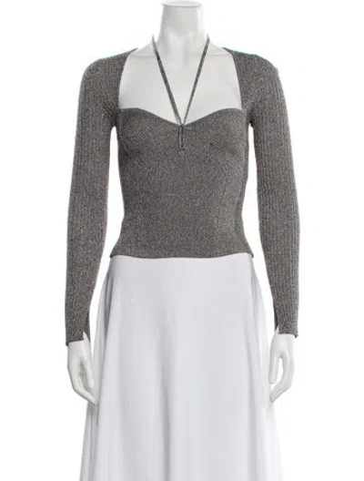 Pre-owned Simkhai Halterneck Long Sleeve Top In White