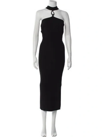 Pre-owned Simkhai Halterneck Midi Length Dress In Black