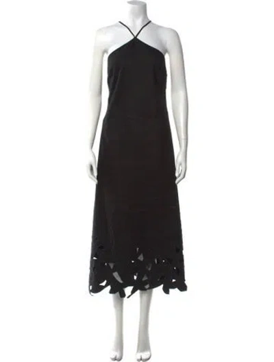 Pre-owned Simkhai Halterneck Midi Length Dress In Black