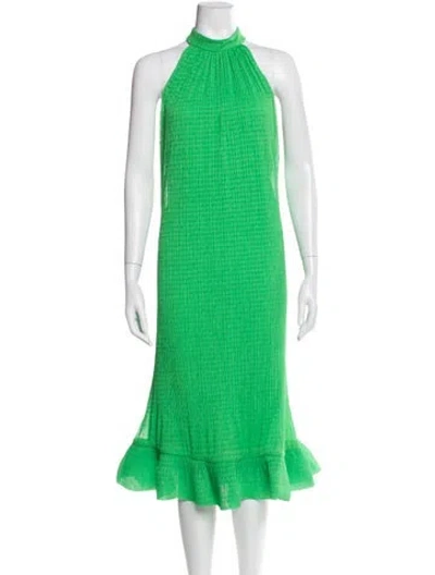 Pre-owned Simkhai Halterneck Midi Length Dress In Green