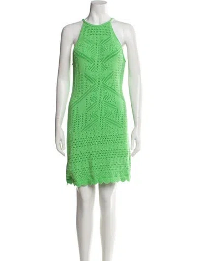 Pre-owned Simkhai Halterneck Mini Dress In Green