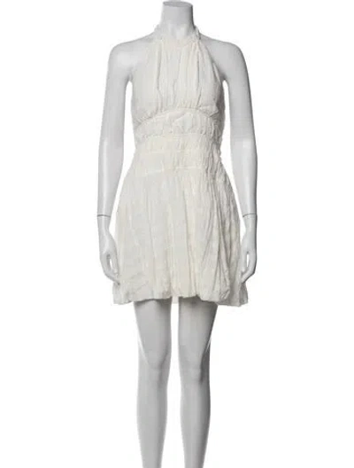 Pre-owned Simkhai Halterneck Mini Dress In Neutrals