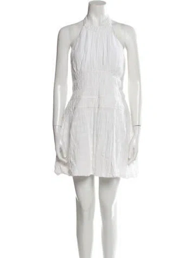 Pre-owned Simkhai Halterneck Mini Dress In White