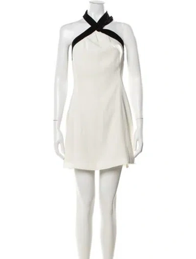 Pre-owned Simkhai Halterneck Mini Dress In White