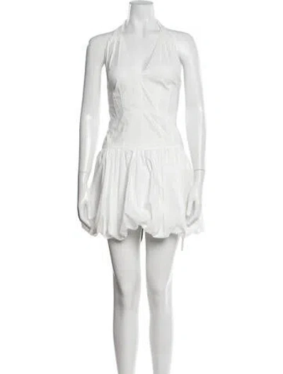 Pre-owned Simkhai Halterneck Mini Dress In White