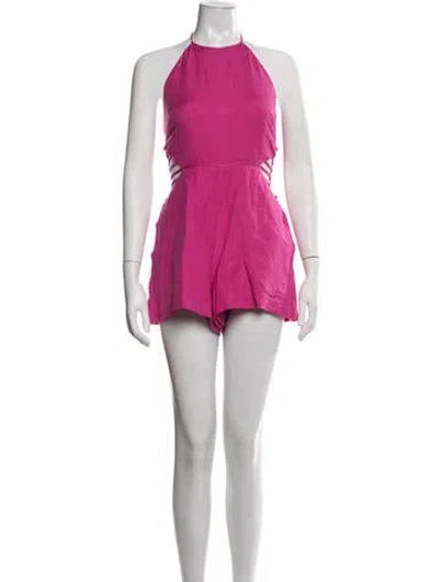 Pre-owned Simkhai Halterneck Romper In Pink