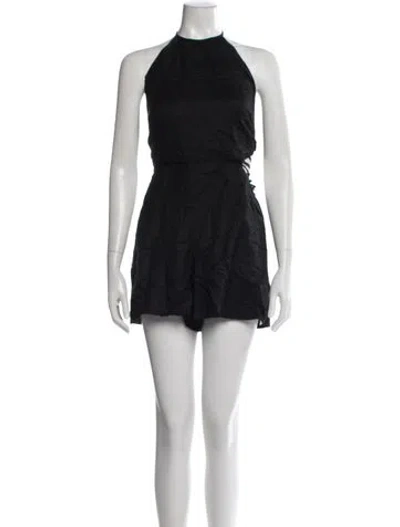 Pre-owned Simkhai Halterneck Romper W/ Tags In Black