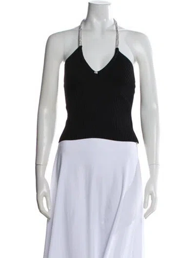 Pre-owned Simkhai Halterneck Sleeveless Crop Top In Blue