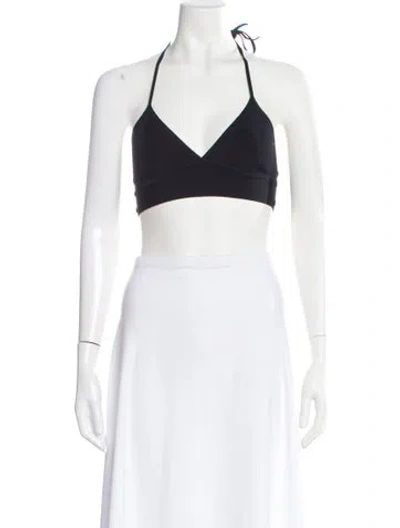 Pre-owned Simkhai Halterneck Sleeveless Crop Top In Neutral