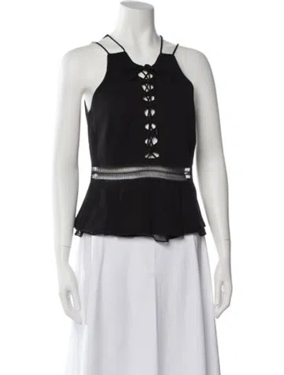 Pre-owned Simkhai Halterneck Sleeveless Top In Black