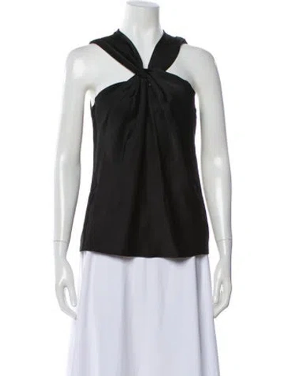 Pre-owned Simkhai Halterneck Sleeveless Top In Black