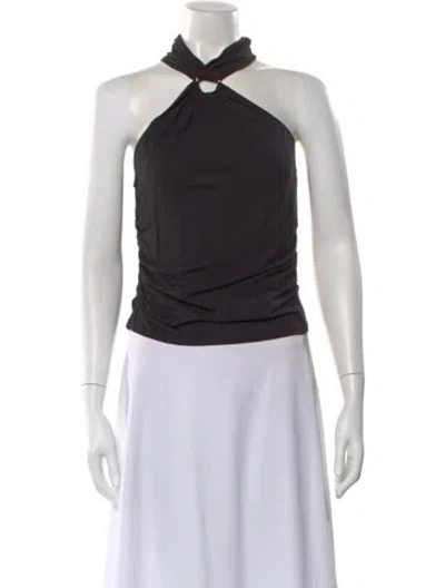Pre-owned Simkhai Halterneck Sleeveless Top In Black