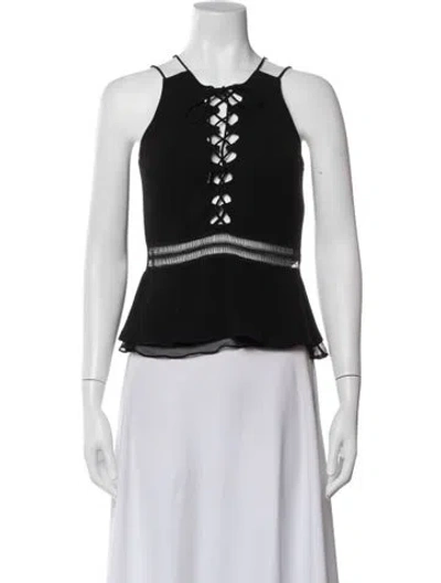 Pre-owned Simkhai Halterneck Sleeveless Top In Black