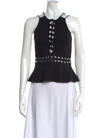 Pre-owned Simkhai Halterneck Sleeveless Top In Black
