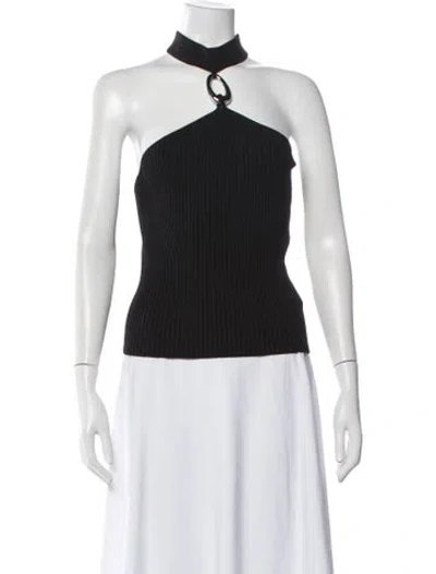 Pre-owned Simkhai Halterneck Sleeveless Top In Black