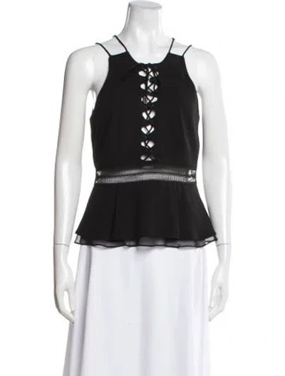Pre-owned Simkhai Halterneck Sleeveless Top In Black