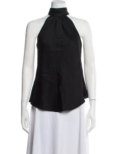 Pre-owned Simkhai Halterneck Sleeveless Top In Black