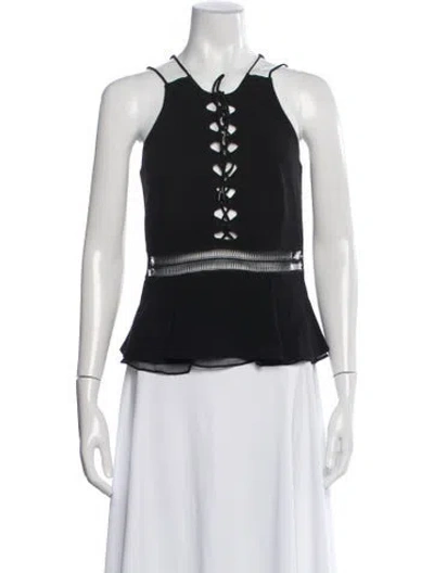 Pre-owned Simkhai Halterneck Sleeveless Top In Black