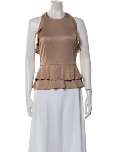 Pre-owned Simkhai Halterneck Sleeveless Top In Brown