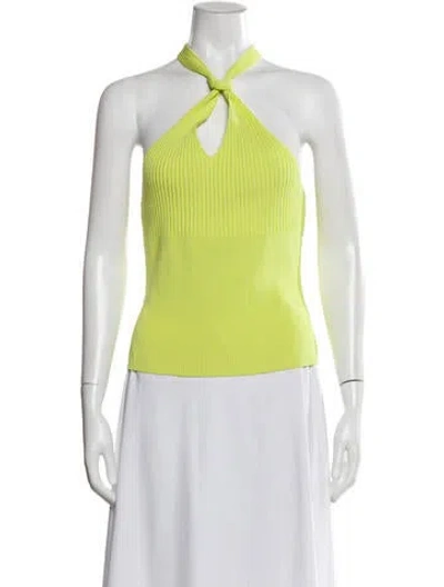 Pre-owned Simkhai Halterneck Sleeveless Top In Green