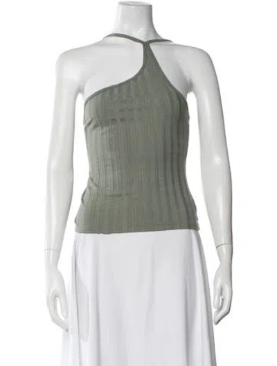 Pre-owned Simkhai Halterneck Sleeveless Top In Green