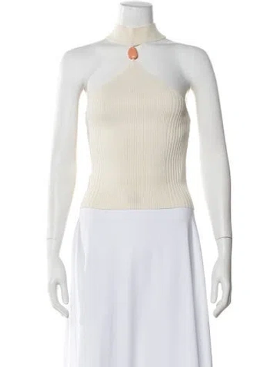 Pre-owned Simkhai Halterneck Sleeveless Top In Neutral