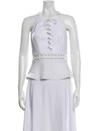 Pre-owned Simkhai Halterneck Sleeveless Top In Neutral