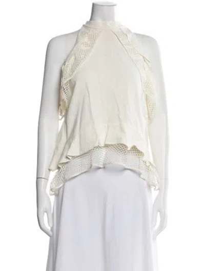 Pre-owned Simkhai Halterneck Sleeveless Top In Neutrals